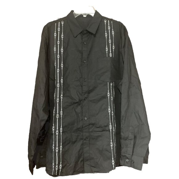 Unbranded Other - Mens Rockabilly Shirt Black Contrast White Stitching 2XL Hot Rod Bowling Swinger